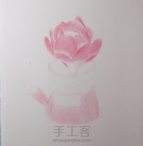 彩铅｜多肉_碧桃 第3步