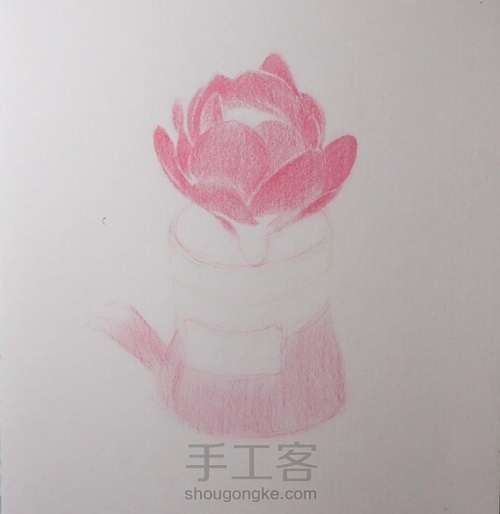 彩铅｜多肉_碧桃 第4步