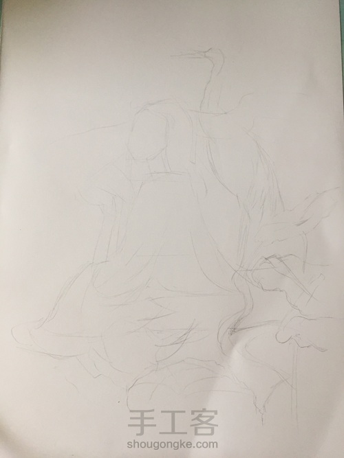 彩铅古风人物【3】 第1步