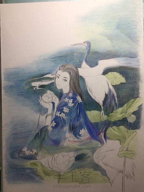 彩铅古风人物【3】 第9步