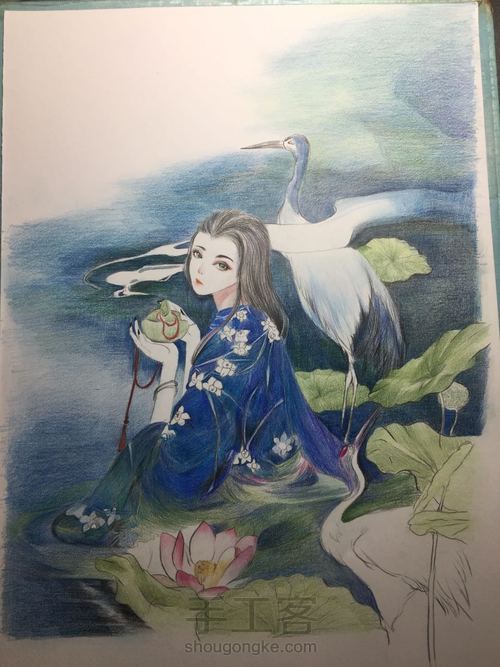 彩铅古风人物【3】 第11步