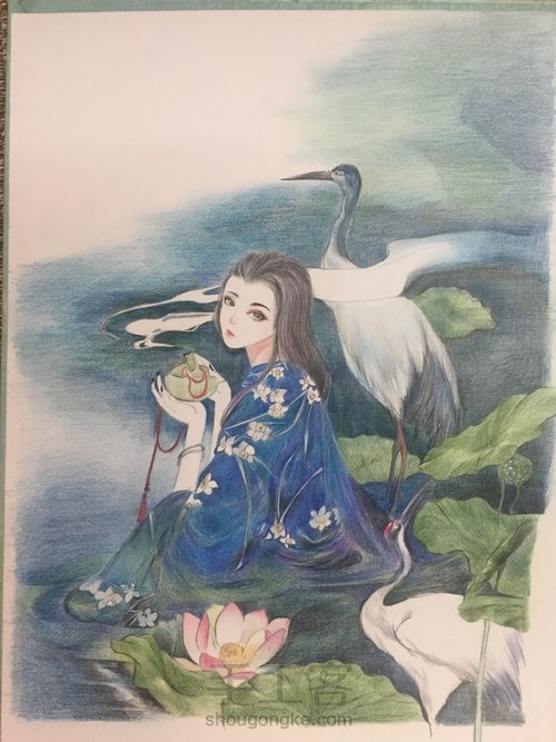 彩铅古风人物【3】 第12步