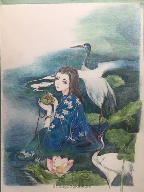 彩铅古风人物【3】 第14步