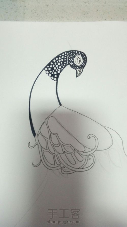 缠绕孔雀 第3步