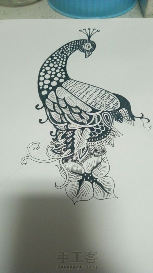 缠绕孔雀 第4步