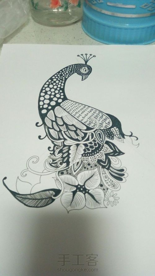 缠绕孔雀 第5步