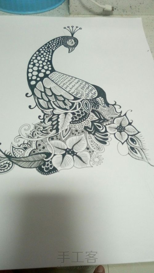 缠绕孔雀 第6步