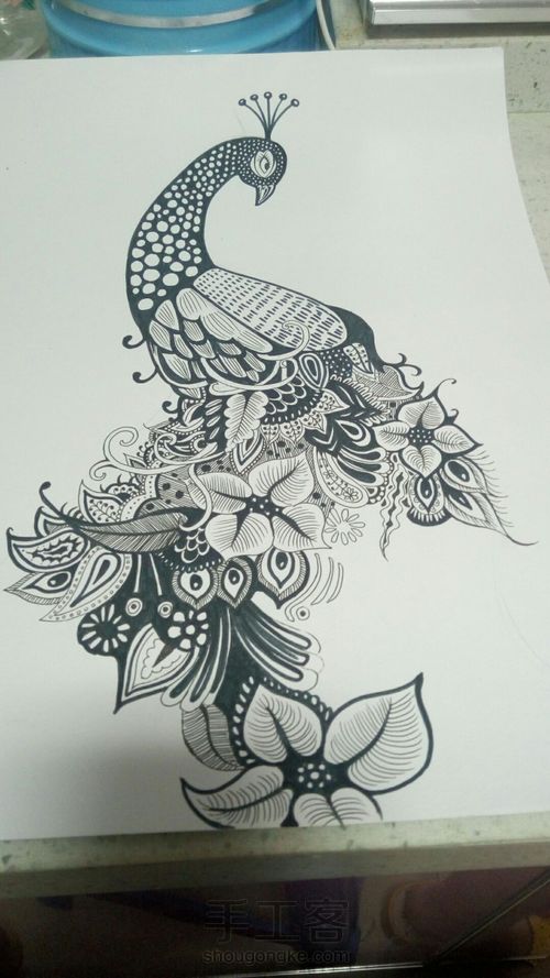 缠绕孔雀 第8步