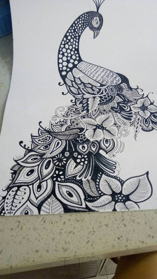 缠绕孔雀 第10步