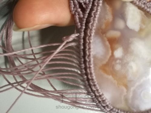 【原创】macrame编织樱花玛瑙——栴 第35步