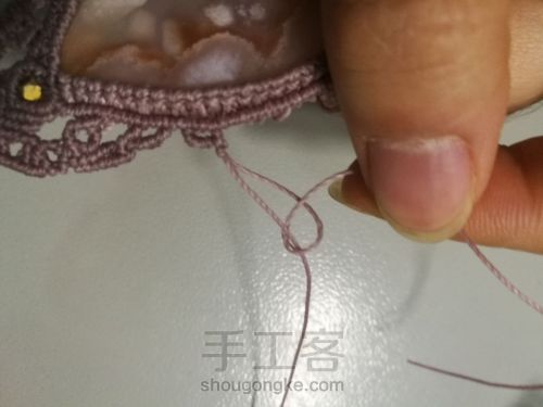 【原创】macrame编织樱花玛瑙——栴 第37步