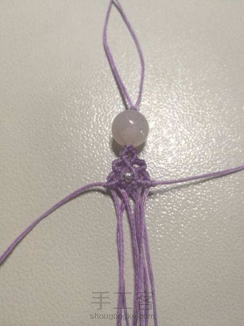【原创】单珠斜卷结手绳—紫桷 第10步