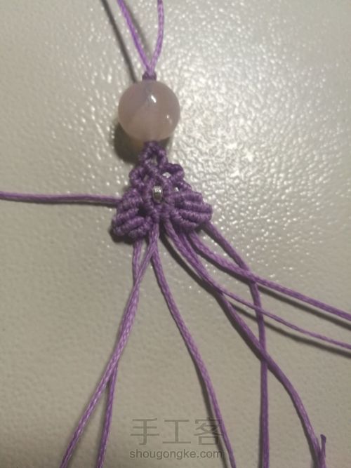 【原创】单珠斜卷结手绳—紫桷 第14步