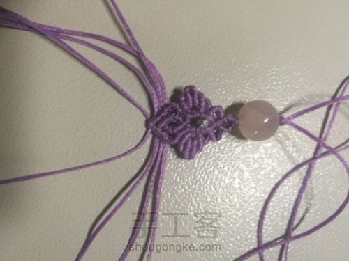 【原创】单珠斜卷结手绳—紫桷 第17步