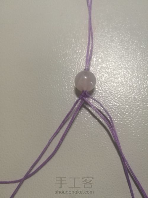 【原创】单珠斜卷结手绳—紫桷 第2步