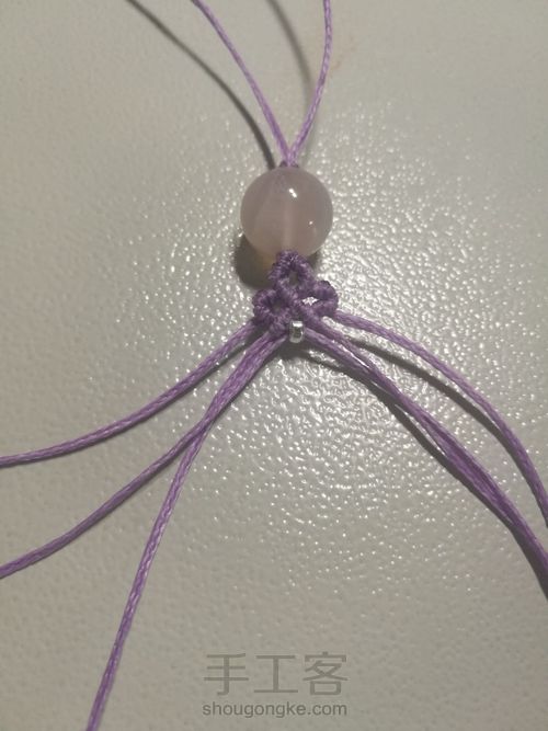 【原创】单珠斜卷结手绳—紫桷 第8步