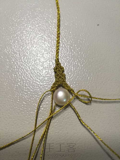 【原创】蕾丝金边珍珠手链 第22步