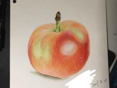画一个彩铅苹果