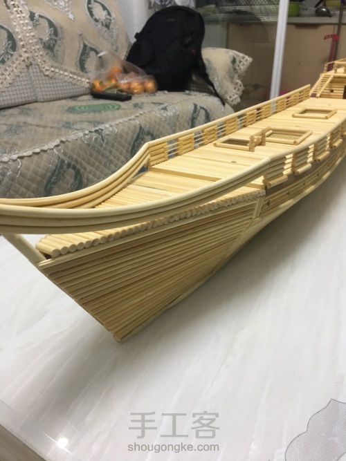 竹签制作大号帆船模型！ 第15步