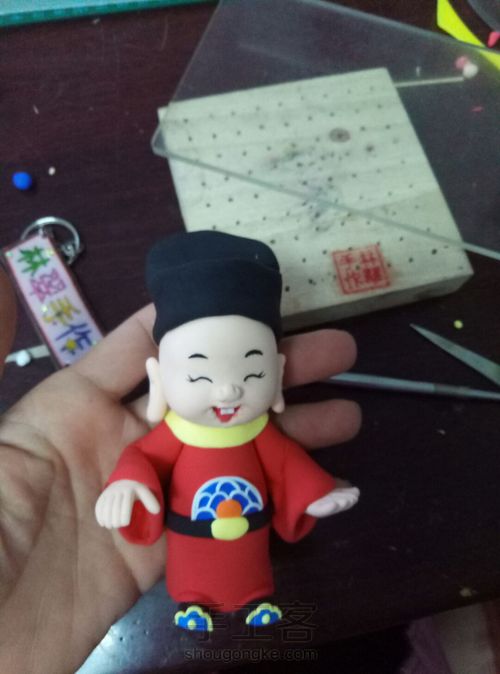 粘土财神爷图片教程 第12步