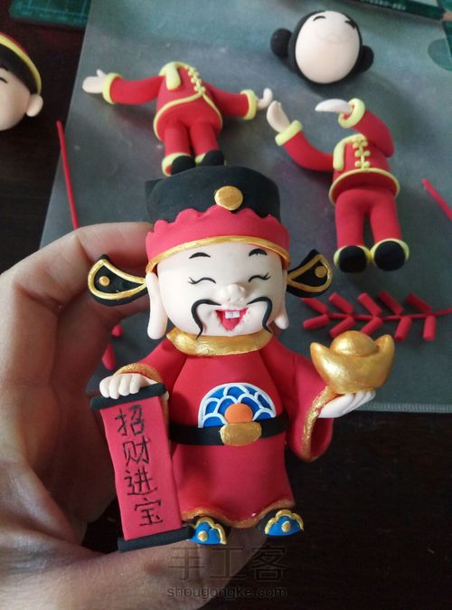 粘土财神爷图片教程 第18步
