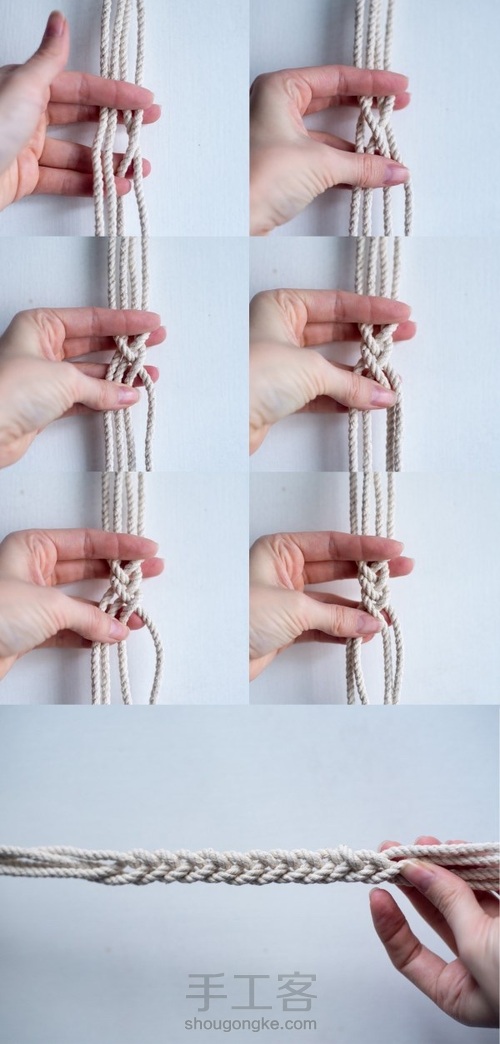 《一屿森活》macrame花盆挂网 第1步