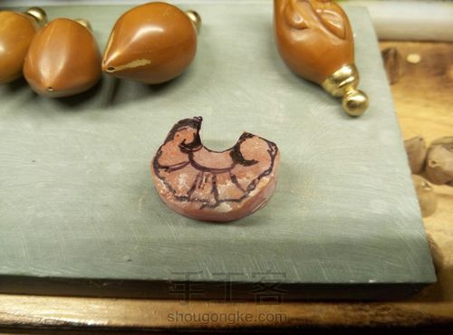 木与石结合的小笔架 第10步