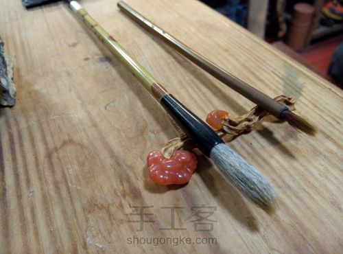 木与石结合的小笔架 第15步