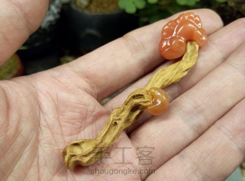 木与石结合的小笔架 第16步