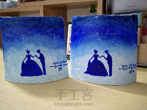 瓦片画:水墨水乡 第14步