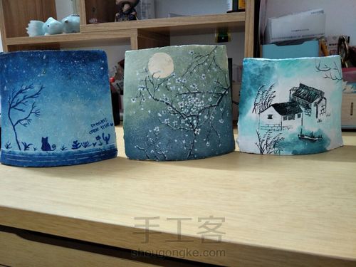 瓦片画:水墨水乡 第16步