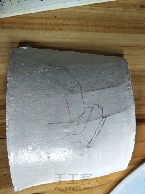 瓦片画:水墨水乡 第5步