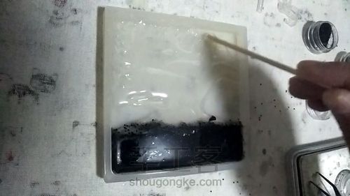 原宿风滴胶压板 第3步