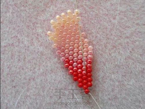 串珠玫瑰花《转》 第21步
