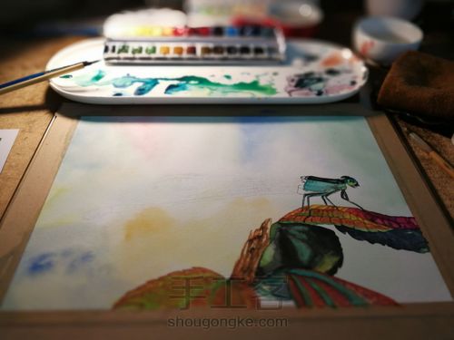 水彩丁丁猫儿 第21步