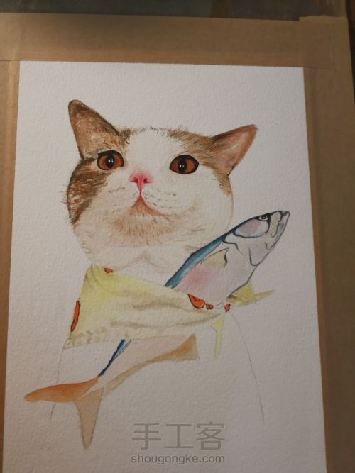 水彩手绘猫咪 第10步