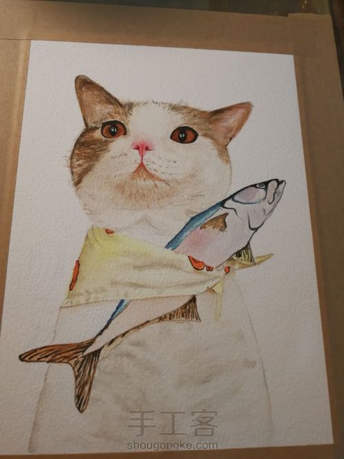 水彩手绘猫咪 第11步