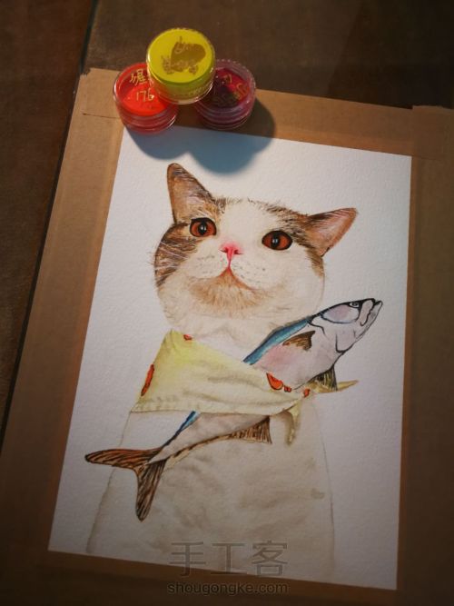 水彩手绘猫咪 第15步
