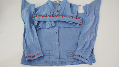 旧衬衫改造围裙，diy围裙 第1步