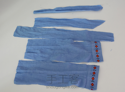 旧衬衫改造围裙，diy围裙 第3步