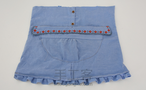 旧衬衫改造围裙，diy围裙 第9步