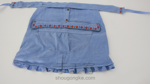 旧衬衫改造围裙，diy围裙 第11步