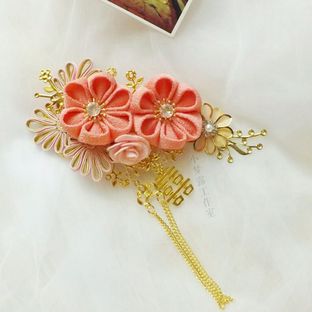 原创 布艺花和风中式新娘头饰 裙褂秀禾服古装配饰发饰