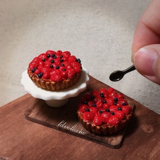 粘土mini草莓蓝莓派