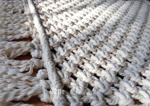 北欧风Macrame 编织小地毯 第2步