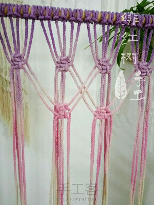 【小轩窗】简单吉瑞的Macrame 编织挂毯 第13步