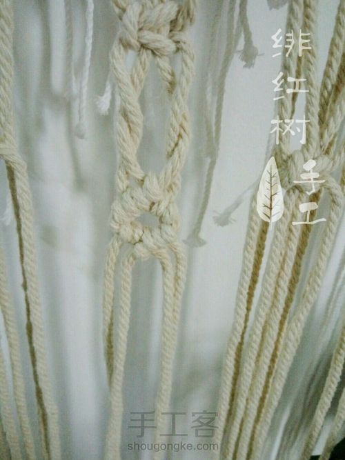 【小轩窗】简单吉瑞的Macrame 编织挂毯 第29步
