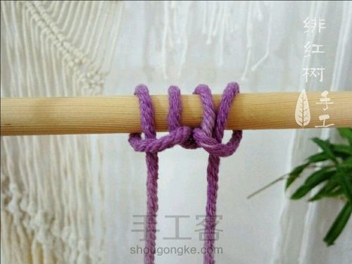 【小轩窗】简单吉瑞的Macrame 编织挂毯 第5步