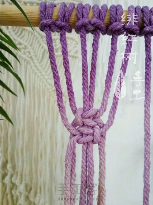 【小轩窗】简单吉瑞的Macrame 编织挂毯 第8步