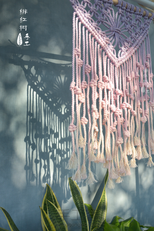 【碎影】 绯红树手工 Macrame编织波希米亚挂毯壁挂 第3步